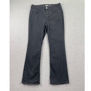 y2k LEE Jeans Womens 10P Black Bootcut Mid Rise Faded Wash Regular Fit Retro